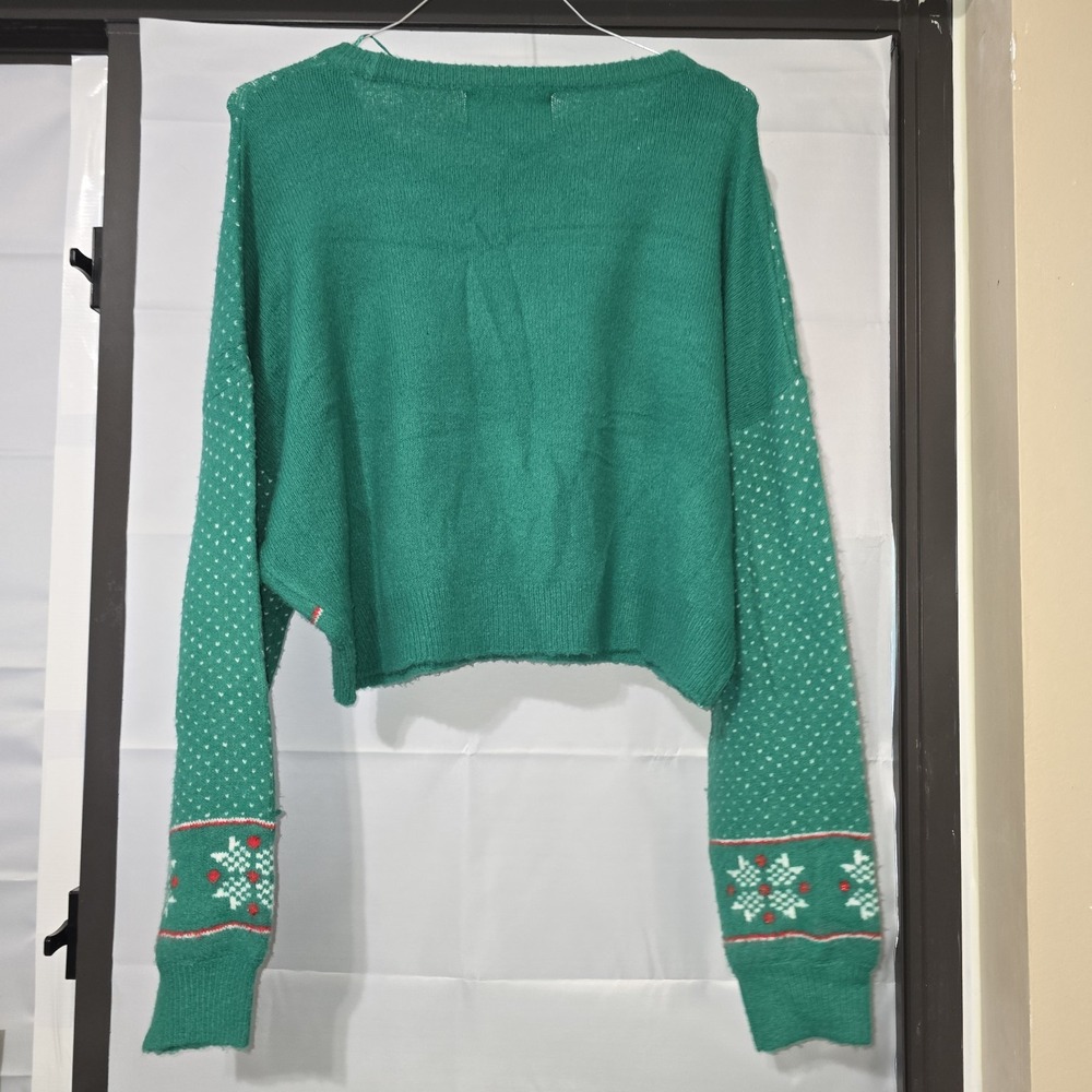 A Little Bit Naughty, A Little‎ Bit Nice Cropped Christmas Sweater – XL - Picture 2 of 9